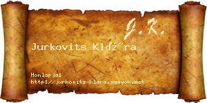 Jurkovits Klára névjegykártya